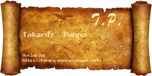 Takaró Panna névjegykártya